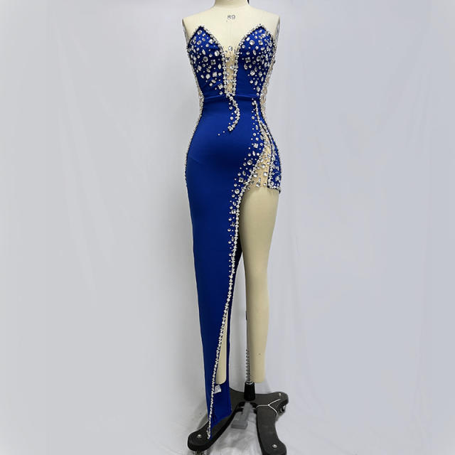 Heavy industry hand-stitched diamond dress bandage dress evening clothes bandage dresses