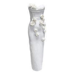 White tube top flower personality fashion bandage dress night clothes bandagedresses