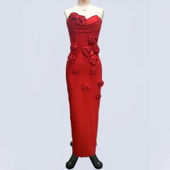 White tube top flower personality fashion bandage dress night clothes bandagedresses