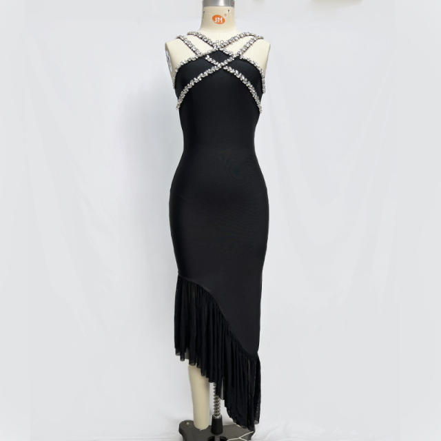 Heavy chain sexy long skirt bandage dress night clothes bandage dresses