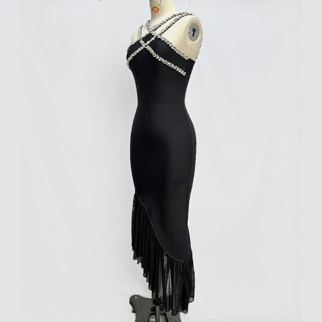 Heavy chain sexy long skirt bandage dress night clothes bandage dresses