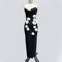White tube top flower personality fashion bandage dress night clothes bandagedresses