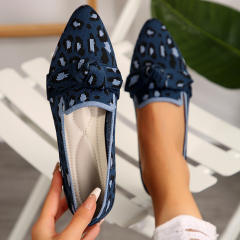 Navy blue leopard print