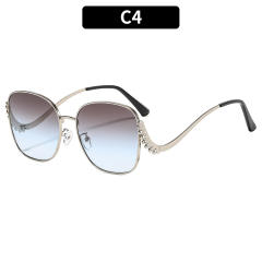 Big metal square frame sunglasses