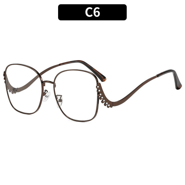 Big metal square frame sunglasses