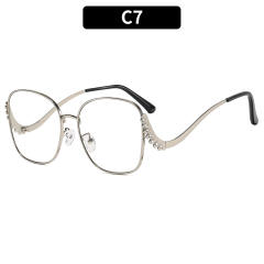 Big metal square frame sunglasses