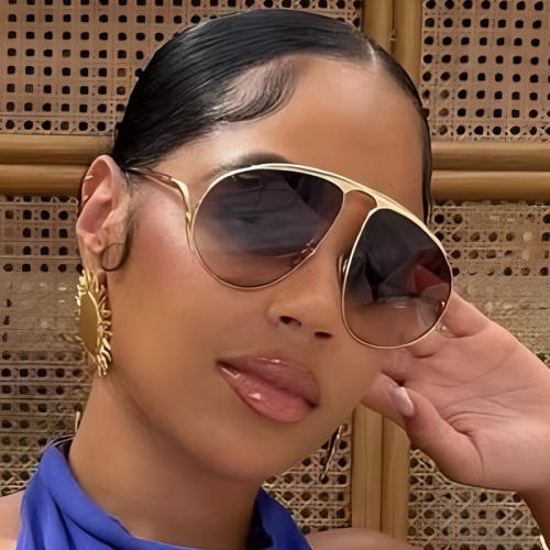 New Stylish Large-Frame Aviator Sunglasses for Summer Sun Protection