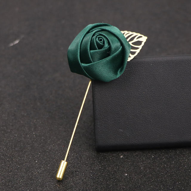 Korean Flower Corsage Red Rose Long Pin Men's Women's Long Pin Flower Brooch