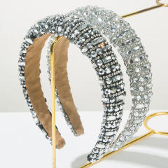 Delicate diamond padded headband wedding headband
