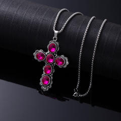 Natural Turquoise Necklace for Women vintage alloy pendant necklace