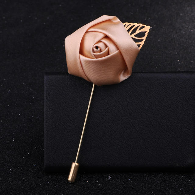 Korean Flower Corsage Red Rose Long Pin Men's Women's Long Pin Flower Brooch