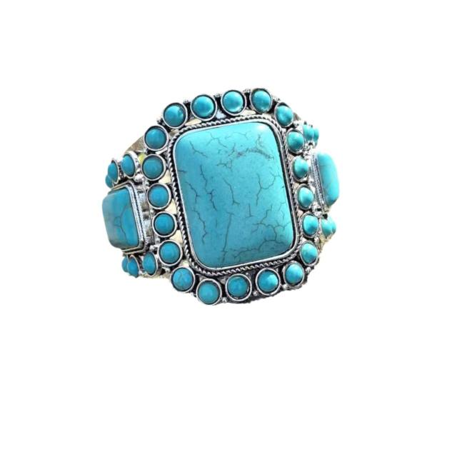 Hot-Selling Ethnic Style Bohemian Bracelet Turquoise Bracelet Personalized Retro Western Cowboy Exaggerated bangle