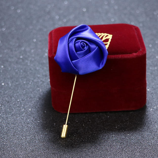 Korean Flower Corsage Red Rose Long Pin Men's Women's Long Pin Flower Brooch