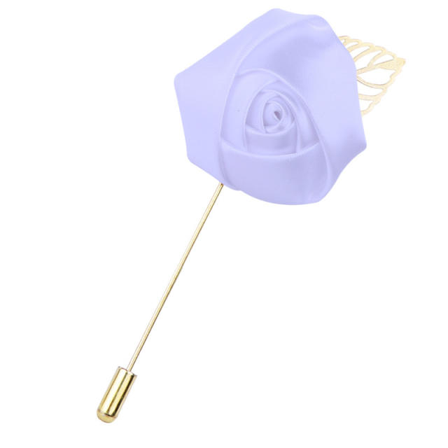 Korean Flower Corsage Red Rose Long Pin Men's Women's Long Pin Flower Brooch