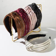 Autumn winter shiny line knotted headband