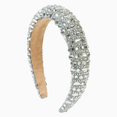 Delicate diamond padded headband wedding headband