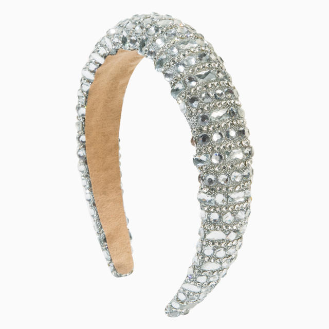 Delicate diamond padded headband wedding headband
