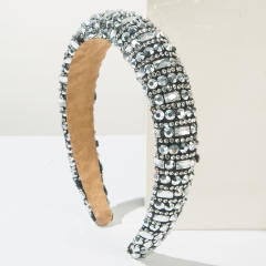 Delicate diamond padded headband wedding headband