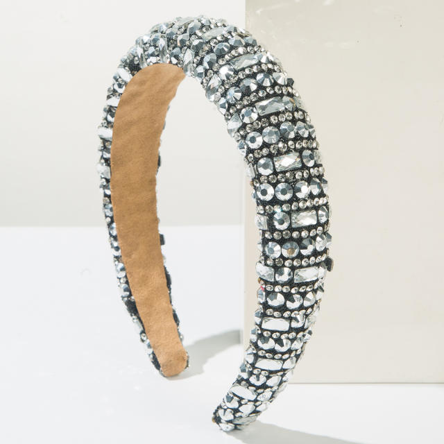 Delicate diamond padded headband wedding headband