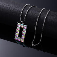 Natural Turquoise Necklace for Women vintage alloy pendant necklace