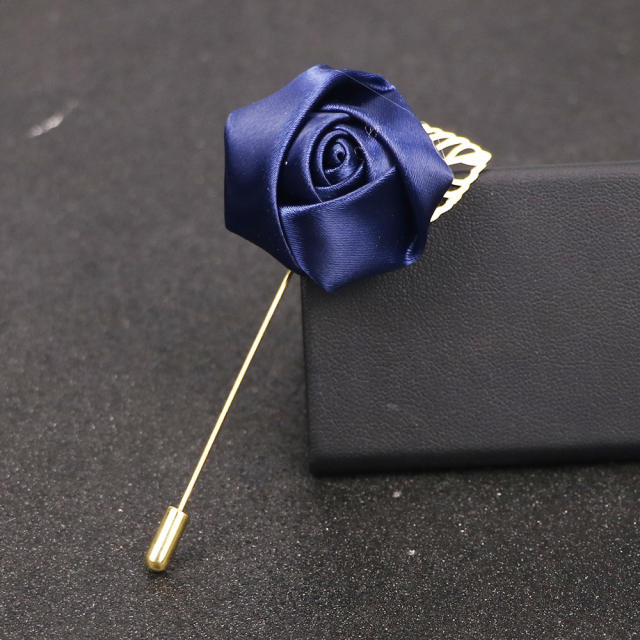 Korean Flower Corsage Red Rose Long Pin Men's Women's Long Pin Flower Brooch