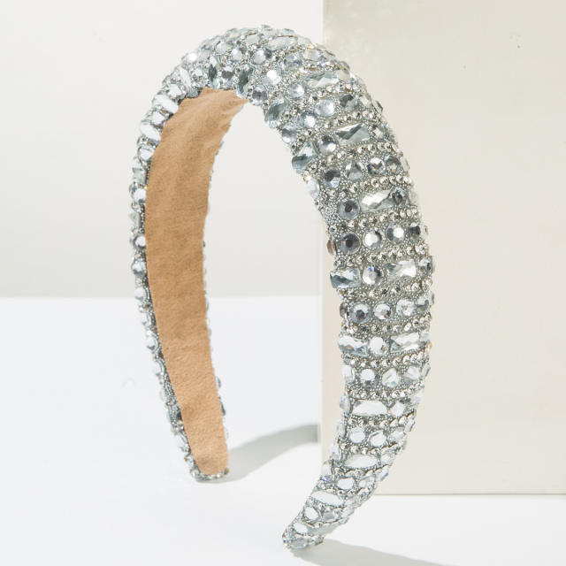 Delicate diamond padded headband wedding headband