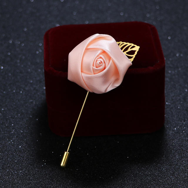 Korean Flower Corsage Red Rose Long Pin Men's Women's Long Pin Flower Brooch