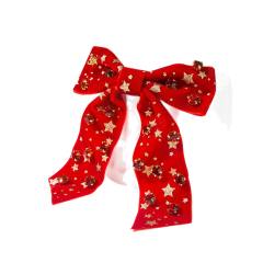 New year christmas gold shiny star bow hair clips french barrette hair clips
