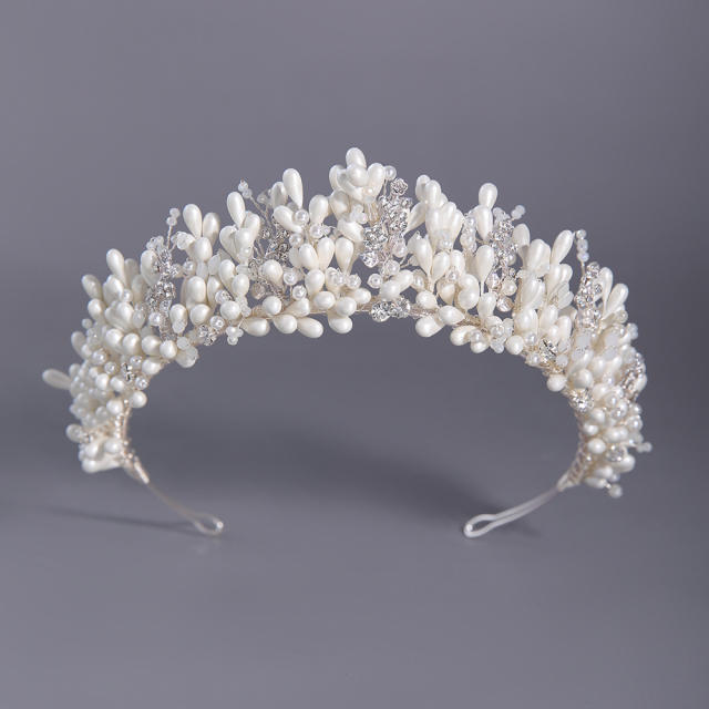 Elegant white color Gypsum flowers wedding headband crown