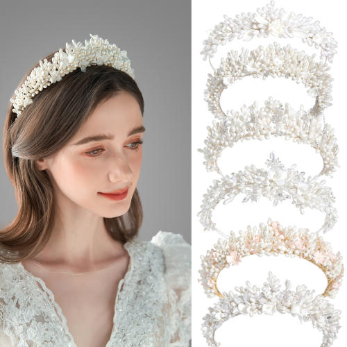 Elegant white color Gypsum flowers wedding headband crown