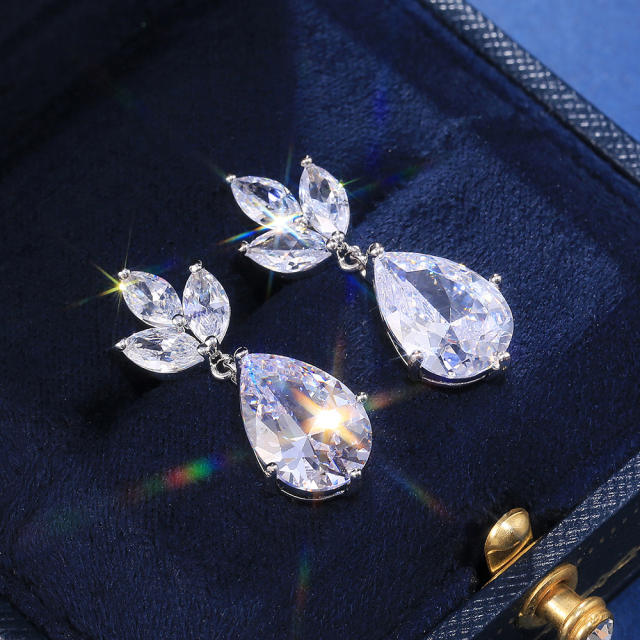 Fashion Ladies Zircon Earrings Necklace High Quality wedding necklace set