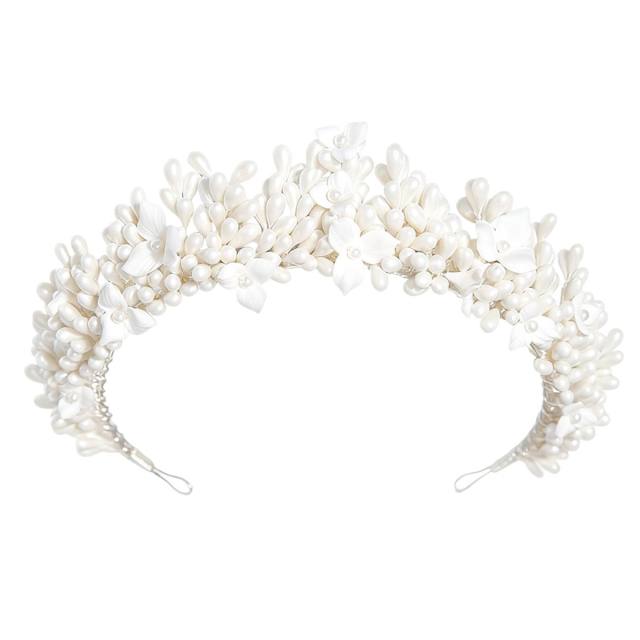 Elegant white color Gypsum flowers wedding headband crown