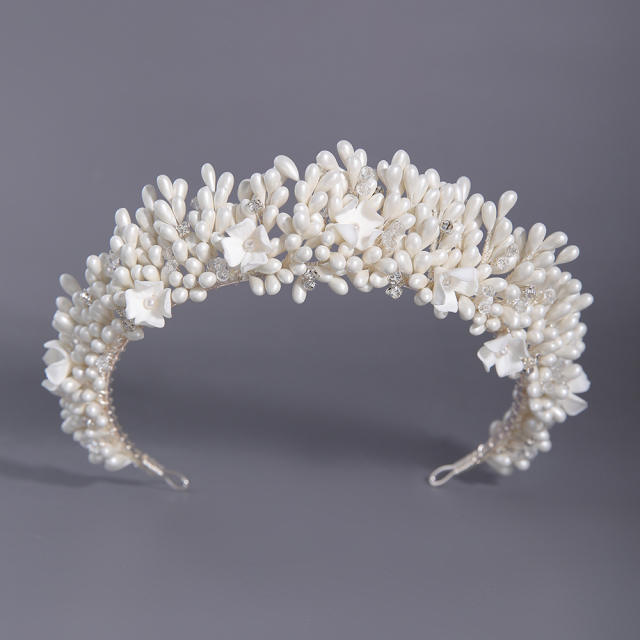 Elegant white color Gypsum flowers wedding headband crown