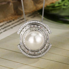 Elegant imitation pearl inlaid wedding party necklace earrings rings set