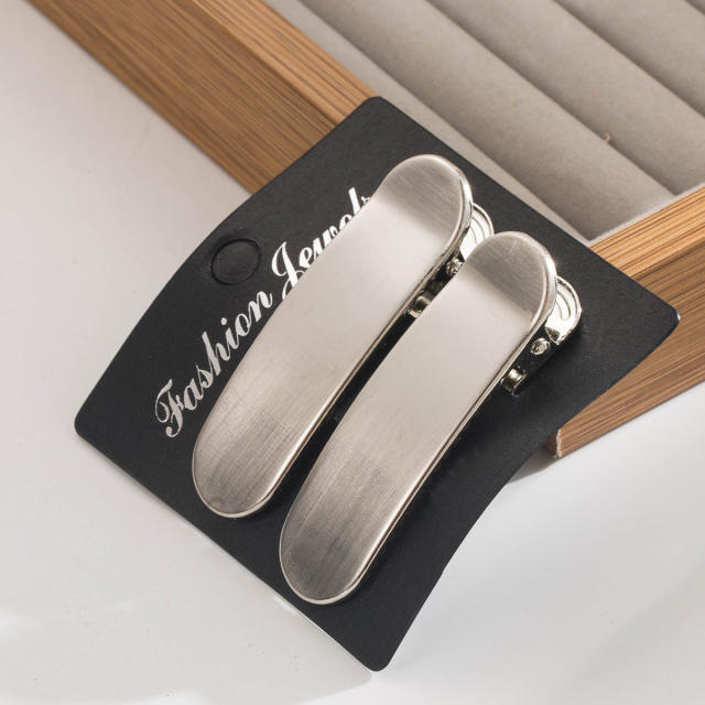 Easy match 2pcs set gold silver color metal hair clips duckbill hair clips