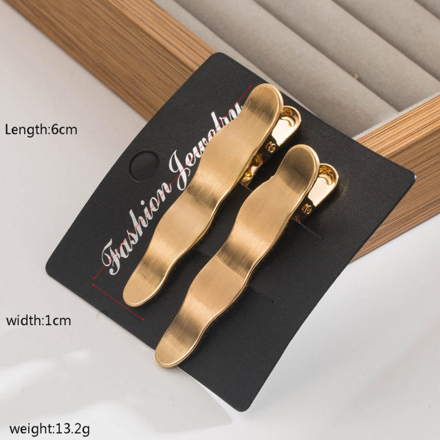 Easy match 2pcs set gold silver color metal hair clips duckbill hair clips