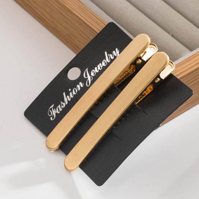 Easy match 2pcs set gold silver color metal hair clips duckbill hair clips
