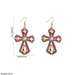 Vintage cross earrings boho turquoise dangle earrings