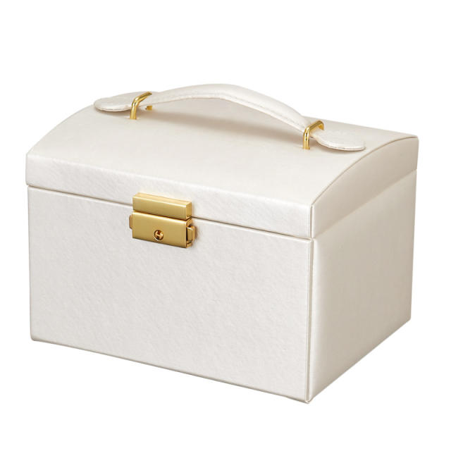 Simple Jewelry Box with Lock Jewelry Box for Earrings Rings Multi-Layer Jewelry Storage Box