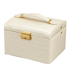 Simple Jewelry Box with Lock Jewelry Box for Earrings Rings Multi-Layer Jewelry Storage Box