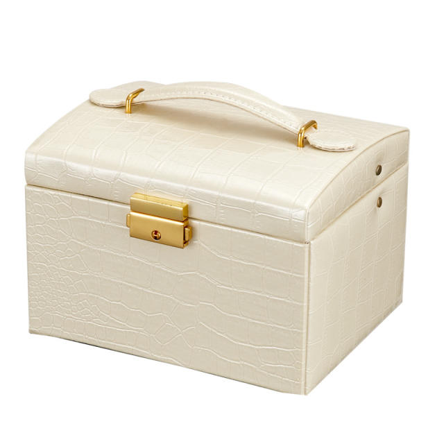 Simple Jewelry Box with Lock Jewelry Box for Earrings Rings Multi-Layer Jewelry Storage Box