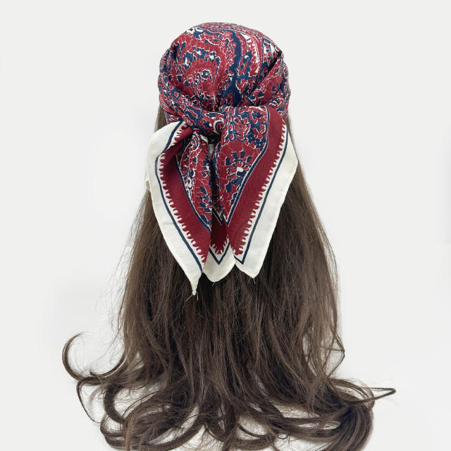 Autumn winter paisley pattern square scarf head scarf