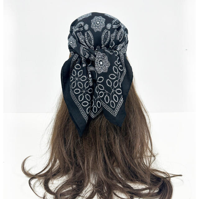 Autumn winter paisley pattern square scarf head scarf