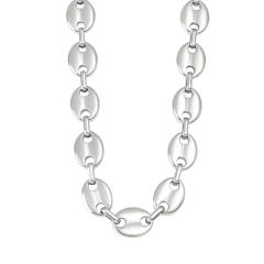 Hot-Selling Coffee Bean Hip-Hop 18K Gold stainless Steel Necklace Bracelet Set Stainless Steel Pig Nose Jewelry