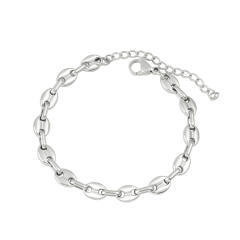 Hot-Selling Coffee Bean Hip-Hop 18K Gold stainless Steel Necklace Bracelet Set Stainless Steel Pig Nose Jewelry