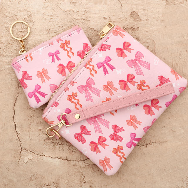 Colorful painting two bags clutch bag coin purse bag