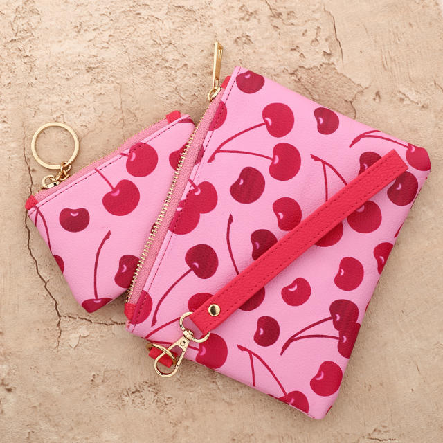 Colorful painting two bags clutch bag coin purse bag