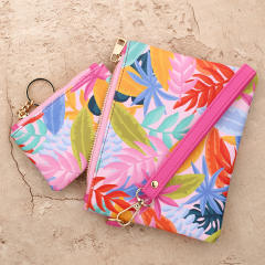 Colorful painting two bags clutch bag coin purse bag