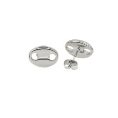 Stainless steel coffee bean oval earrings pig nose studs earrings