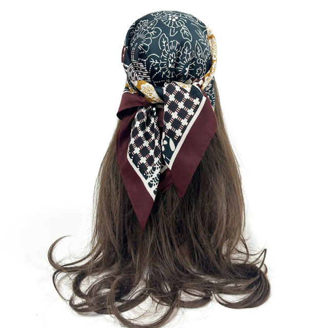 Autumn winter paisley pattern square scarf head scarf